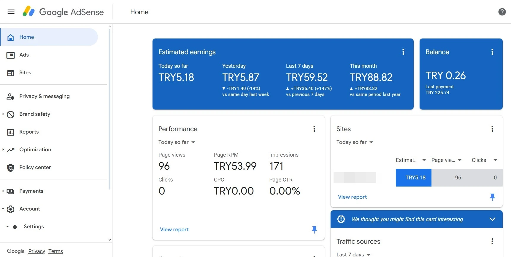 2013 Web  Adsense Accounts